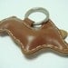 Nana the Corgi leather keychain ( Brown )