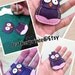 Leather Keychain - Fiona the Owl leather charm ( Purple )
