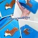 NaNa the Corgi leather Wristlet ( Turquoise )