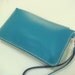 NaNa the Corgi leather Wristlet ( Turquoise )