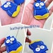 Fiona the Owl Leather Keychain ( Blue )