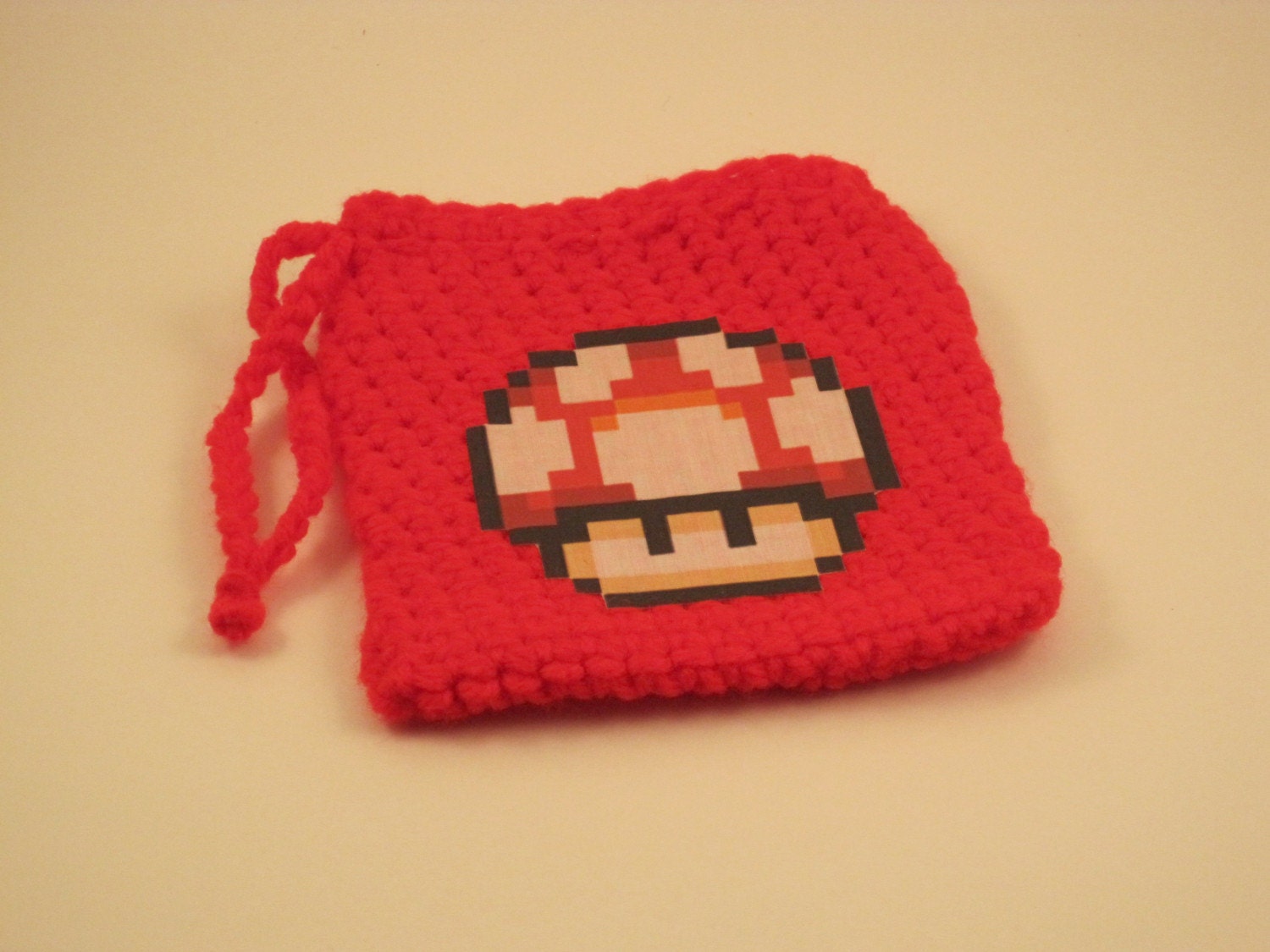Red Mushroom Drawstring Bag - MADE TO ORDER