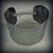 Wide cuff bracelet - engraved - Alice in Wonderland - metalwork