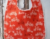 On the Go - Scooters and Bikes - Infant to Toddler Bib with Chenille and Pearl Snap