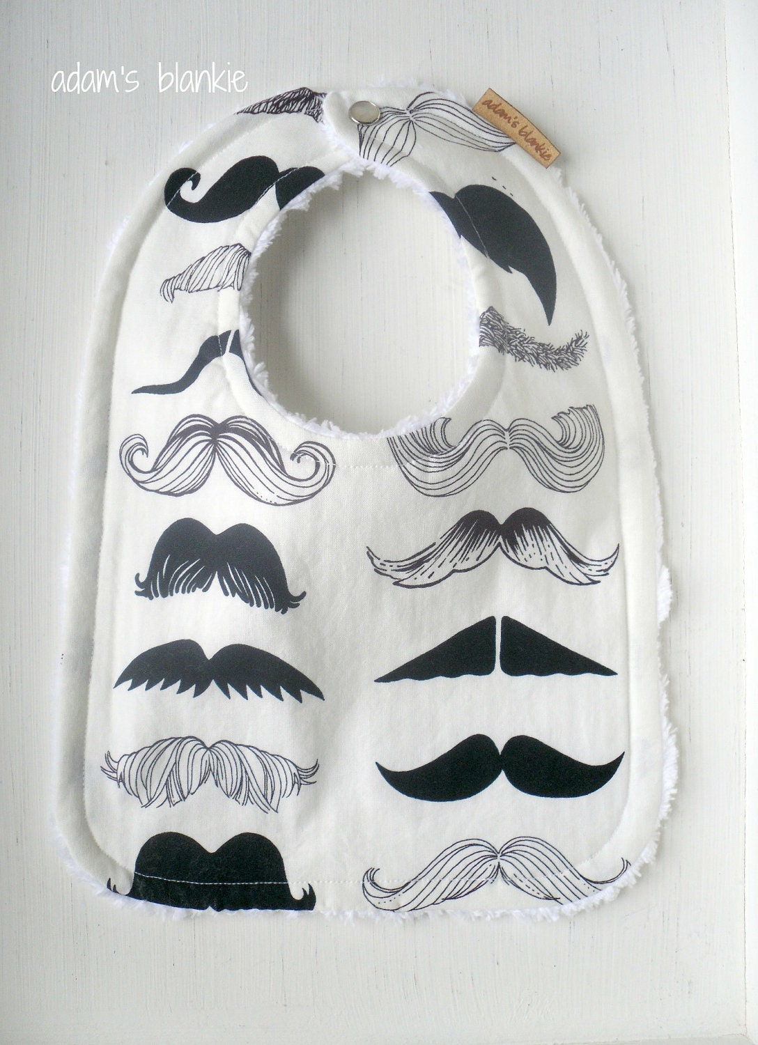 Mustache This - Infant to Toddler Bib with Chenille and Pearl Snap
