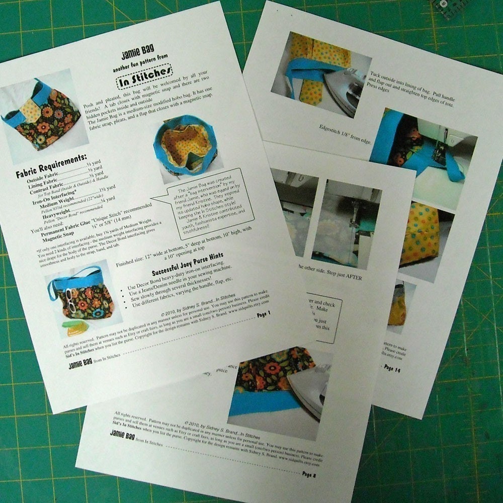 Jamie PDF Purse Pattern-Hobo Shoulder Bag-EASY Sewing Instructions Tutorial