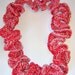 Handmade Red and White Curly Crocheted Scarf