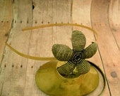 Flower Headband - Black Gold Flower Headband - Ododo Originals