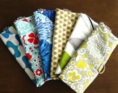 Bridesmaid Gifts - Set of 6 Jewelry Travel Organizer Clutches - You Choose Fabrics/Colours