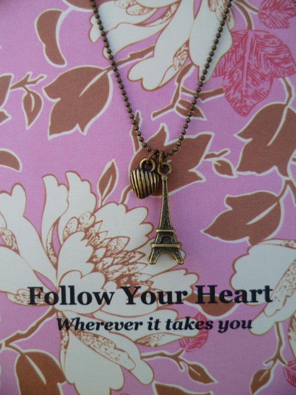 Eiffel Tower Charm Necklace - Follow Your Heart