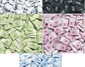 50 Premium Woven Label size tag Combo 2T, 3T, 4T, 5, 6, 7, 0-3 m, 0-6 m, 3-6 m, 6-9 m, 6-12 m, xxs, xs, s, m, L,and More Choose ur sizes
