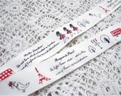 2.5cm x 1yard (london and paris) cotton sewing tape trim ribbon label (S88)
