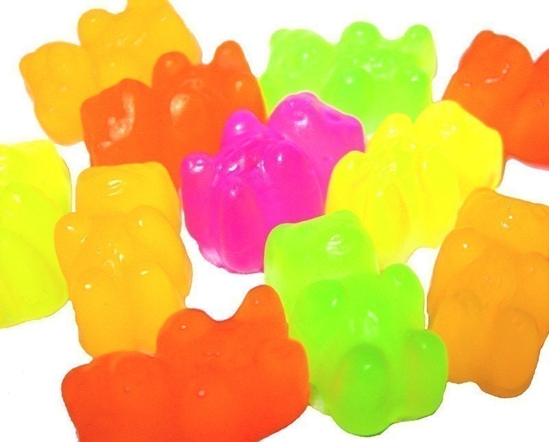 Gummi Bear Glycerin Soaps - 12 Sweet Fruity Bears