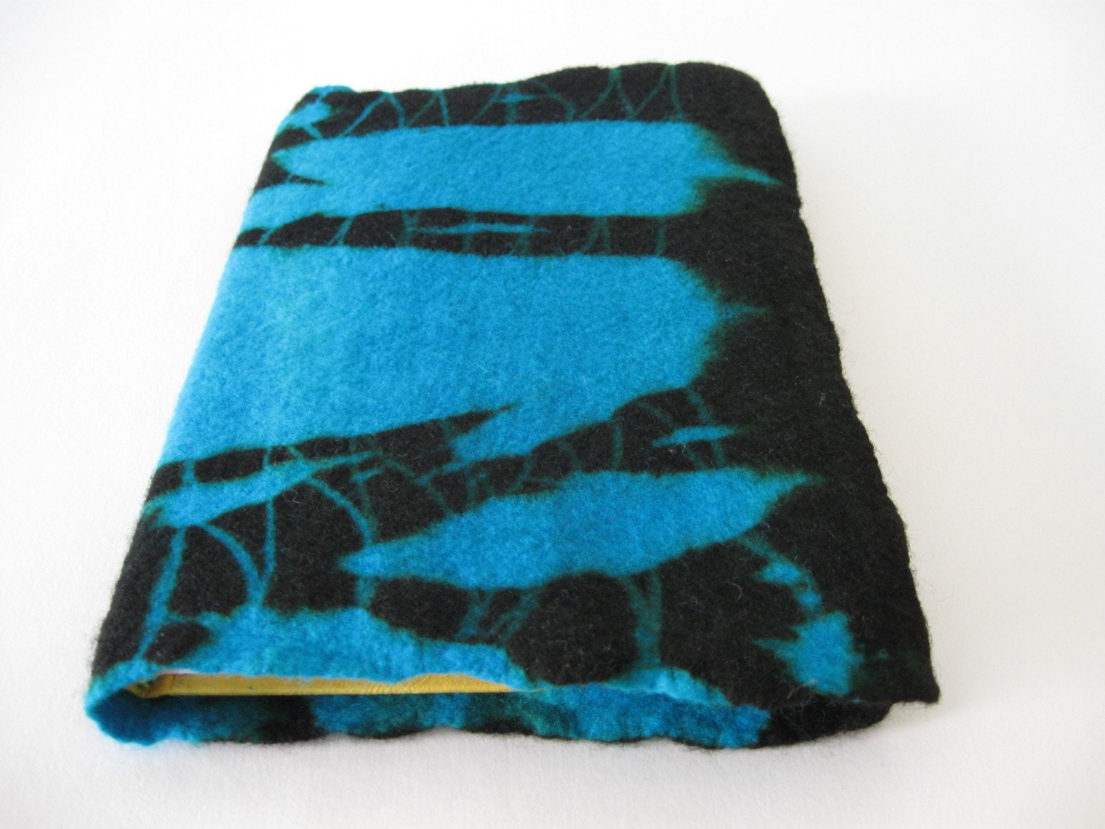 Turquoise Journal Sketchbook Felted Hand Dyed Fiber Art OOAK from Shibori Collection