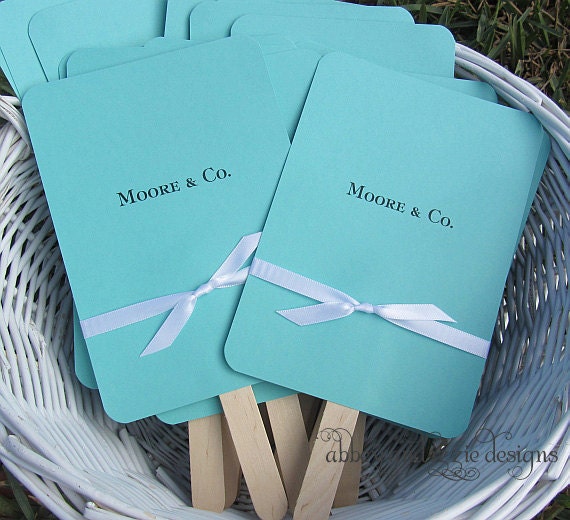 Tiffany Blue Wedding Fans