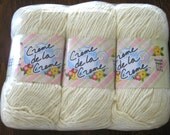 Creme de la creme Ivory Cotton Yarn,  pack of 3, worsted weight