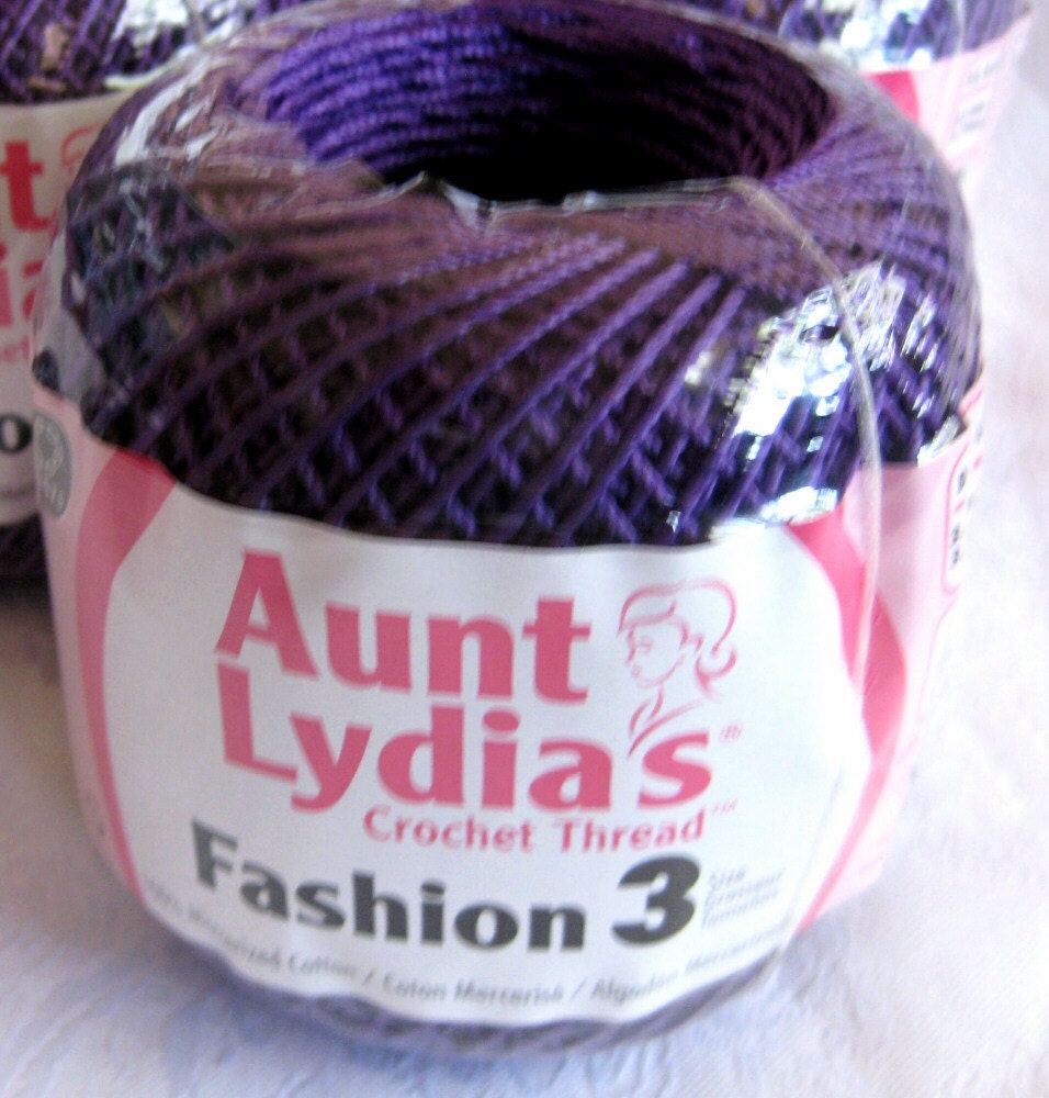 Deep Purple cotton thread, size 3, Aunt Lydias Fashion Crochet thread,  531