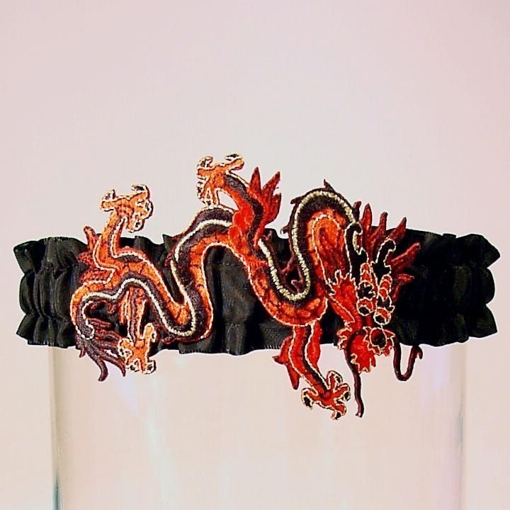wedding garter DRAGON LADY A PETERENE original design Chinese