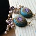 Sparkly Rose Quartz, Mauve Pink Keishi, baroque pearls, blue clay floral details in bali 24k vermeil gold earrings - A Love,Soft and Sweet