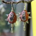 Pale Silvery freshwater pearl ,labradorite in sterling silver earrings - Floral Polymer  Clay bead and crystals - The Falls of Uluru