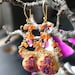 Carnelian,mystic hot pink quartz and amethyst earrings - clay floral and crystal - Bali 24k butterfly earrings - Spring Serenades
