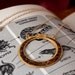 Gold Ouroboros Etched Copper Necklace, with Real Snakeskin