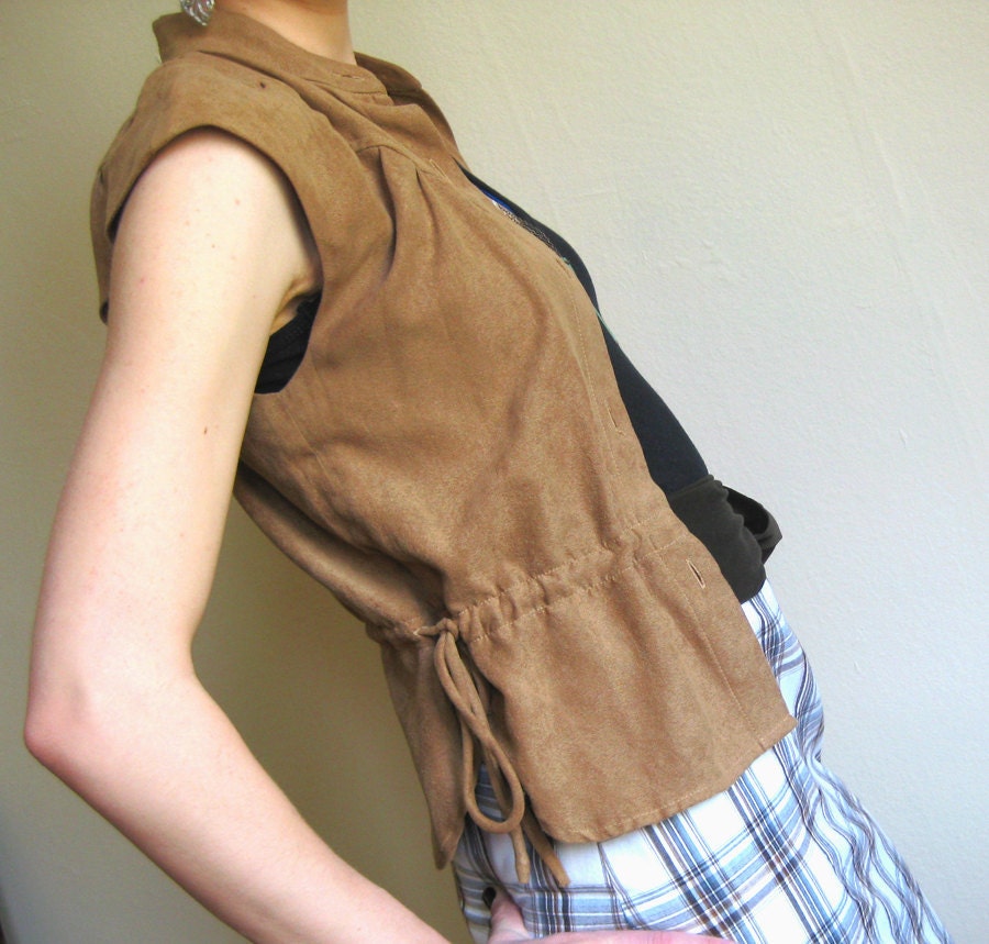 Vintage Faux Suede Blouse