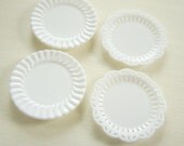 4 pcs White Dish Plate Charm/Cabochon (40mm) DR154 C set