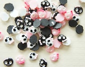 Assorted Colors 10 pcs Teeny Skull with bow Cabochon (10mm) IK081