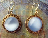 Earrings with Light Blue Vintage Glass
