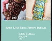 Sweet Little Dress Pattern Package - includes 12M to 10