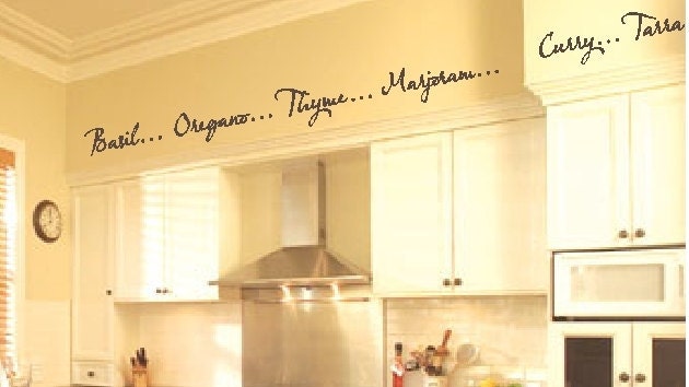 Kitchen Words Spices Wall Border Soffit Border Vinyl Wall Decor Decal Item KD115B Set 2
