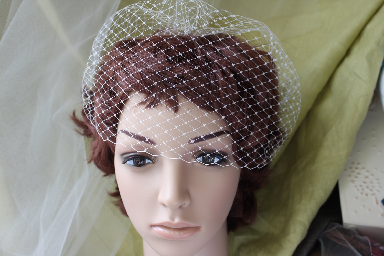 WEDDING VEIL- large bandeau Bridal Veil  in 9" Russian veiling 9" by 18"