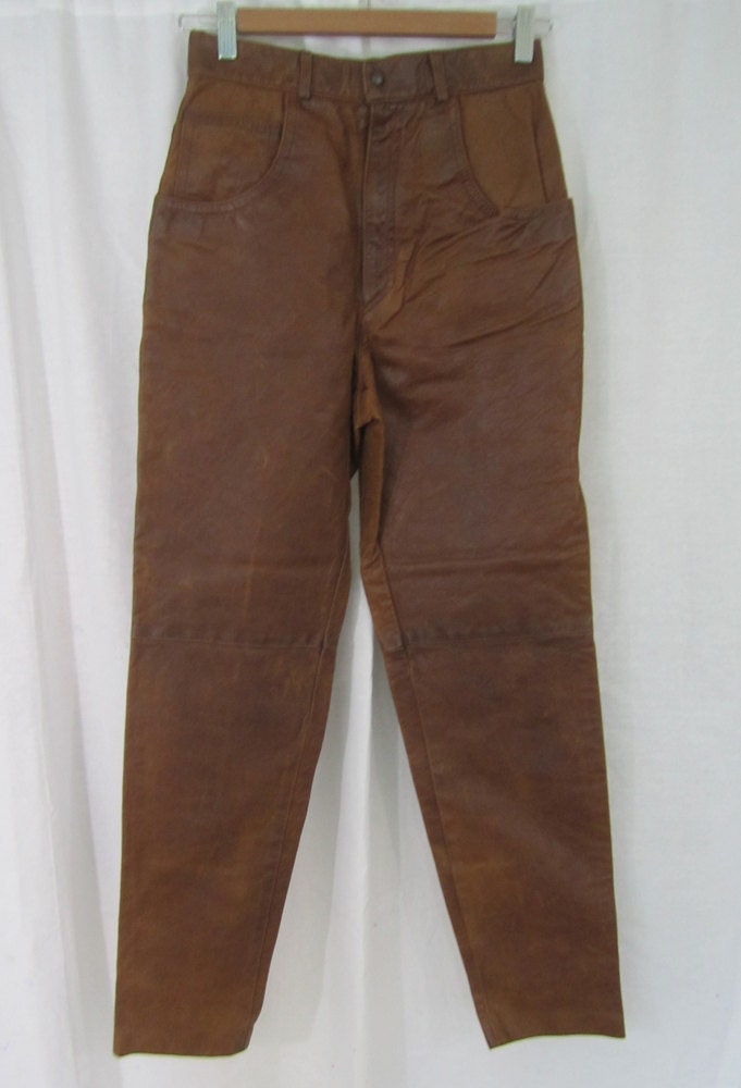 Vintage Leather Pants made in Italy (size medium)
