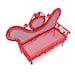 Miniature Garden Cherry Red Fairy  Bench July 4th Furniture Decor