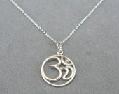 sterling silver om charm necklace by rockedjewelry