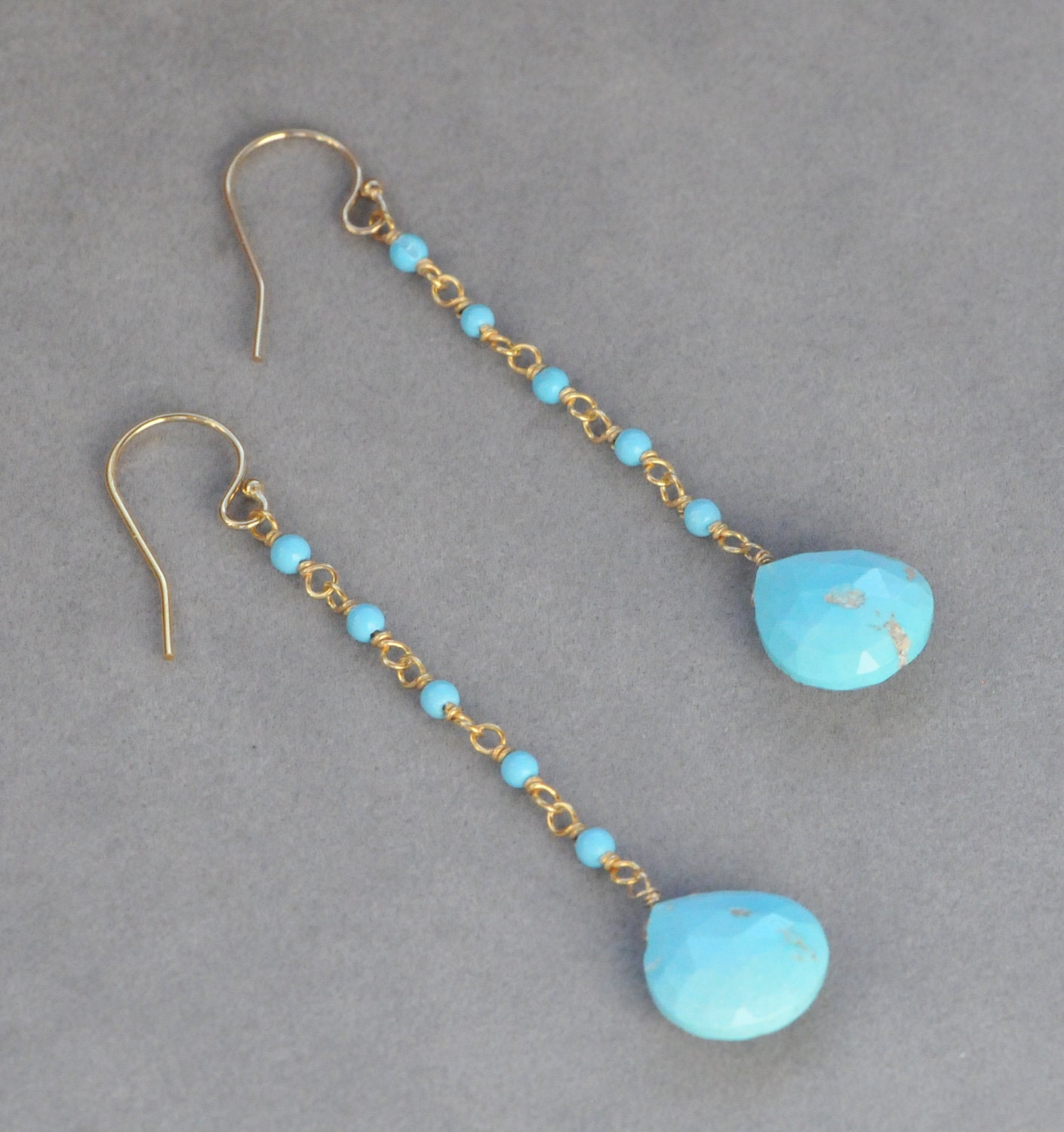 sleeping beauty turquoise earrings in gold