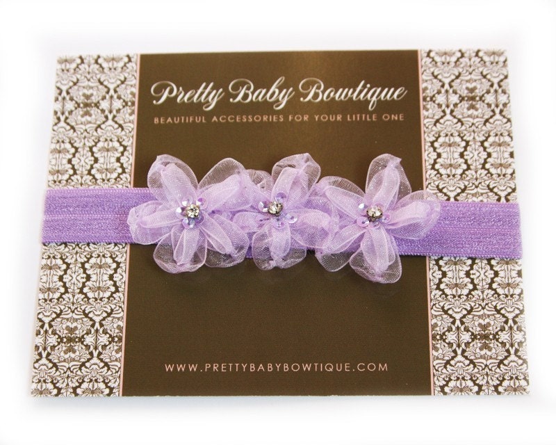 Baby Lavender Headband- Newborn Baby Headband - Baby Girl Headband - Baby Purple Headband
