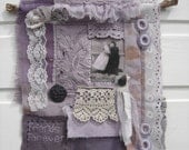 fabric-lace collage: Friends Forever.