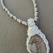 SALE Wrapped Picture Jasper and Hemp Macrame Necklace - Natural Bohemian