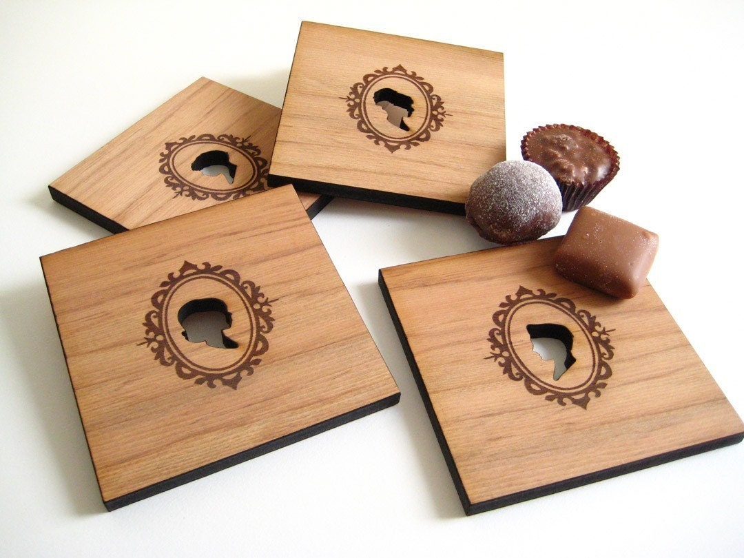Silhouetted Wood Coasters