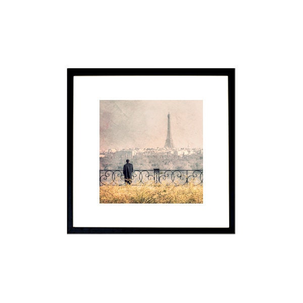 Paris photography, Paris eiffel tower, Paris print, Paris decor, Home decor, Wall art, Paris art print, yellow and gray, 6x6(15x15cm)