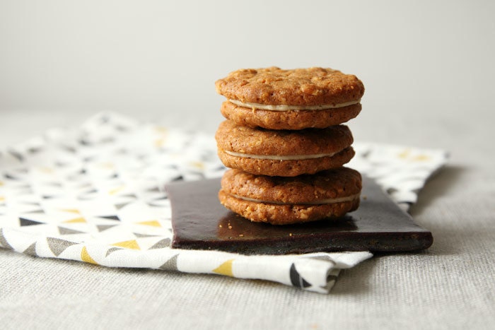 Peanut Butter Sandwich Cookies with Massaman Curry Spices and Sea Salt