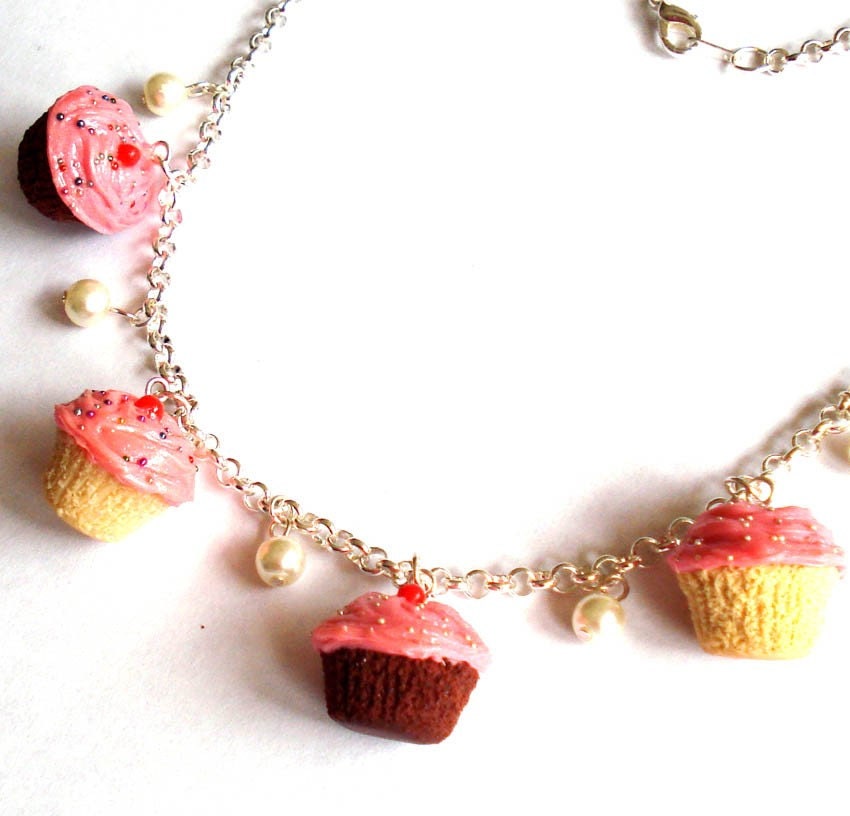 Homemade Cupcake Charm Necklace