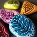 Painted beach pebbles magnets - set of 5 colorful magnets