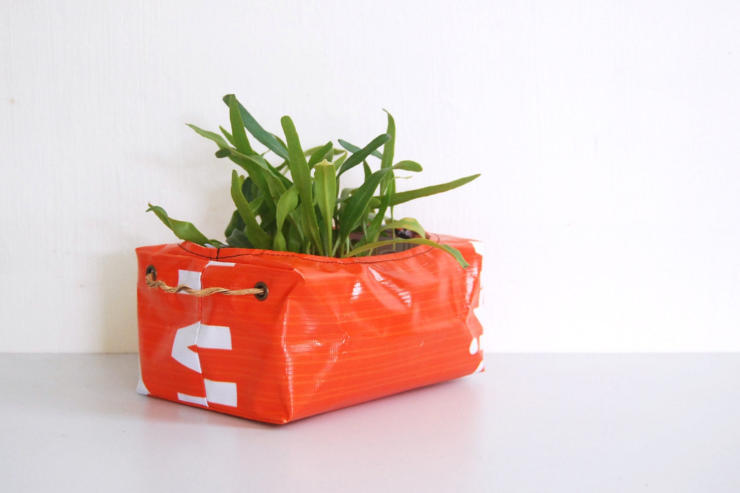 Planter (Medium) No. 25 - Recycled Billboard Banner - Eco-Friendly