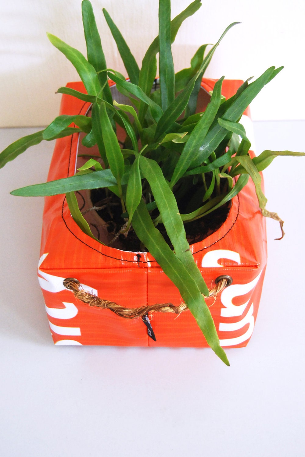 Planter (Medium) No. 25 - Recycled Billboard Banner - Eco-Friendly