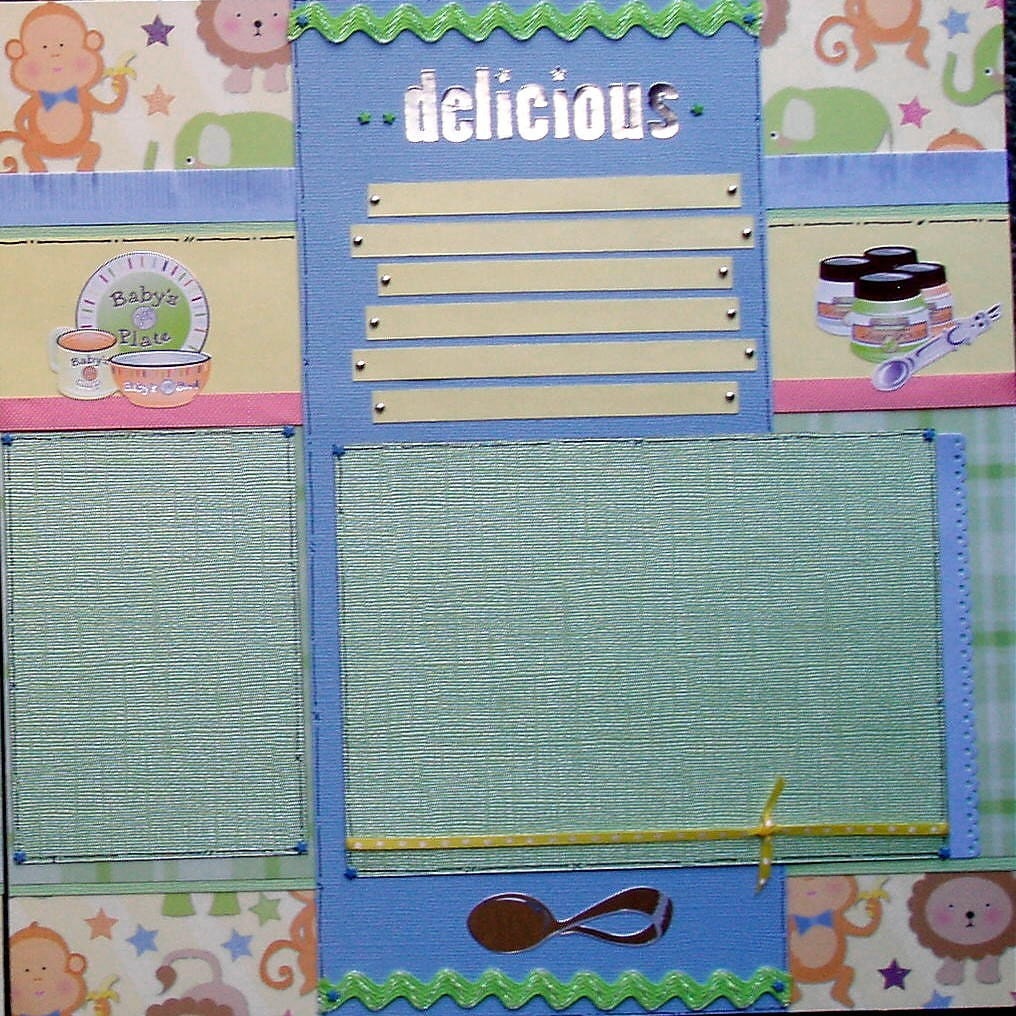 12x12 double page scrapbook layout Baby's First Foods