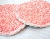 Organic Cotton Flannel Nursing Pads - Pink Swirl Print