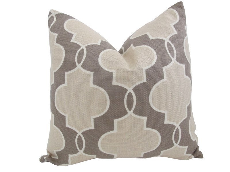 Free US Shipping-Decorative Designer Pillow Cover-18x18-P Kaufmann's Luca In Taupe/Brown